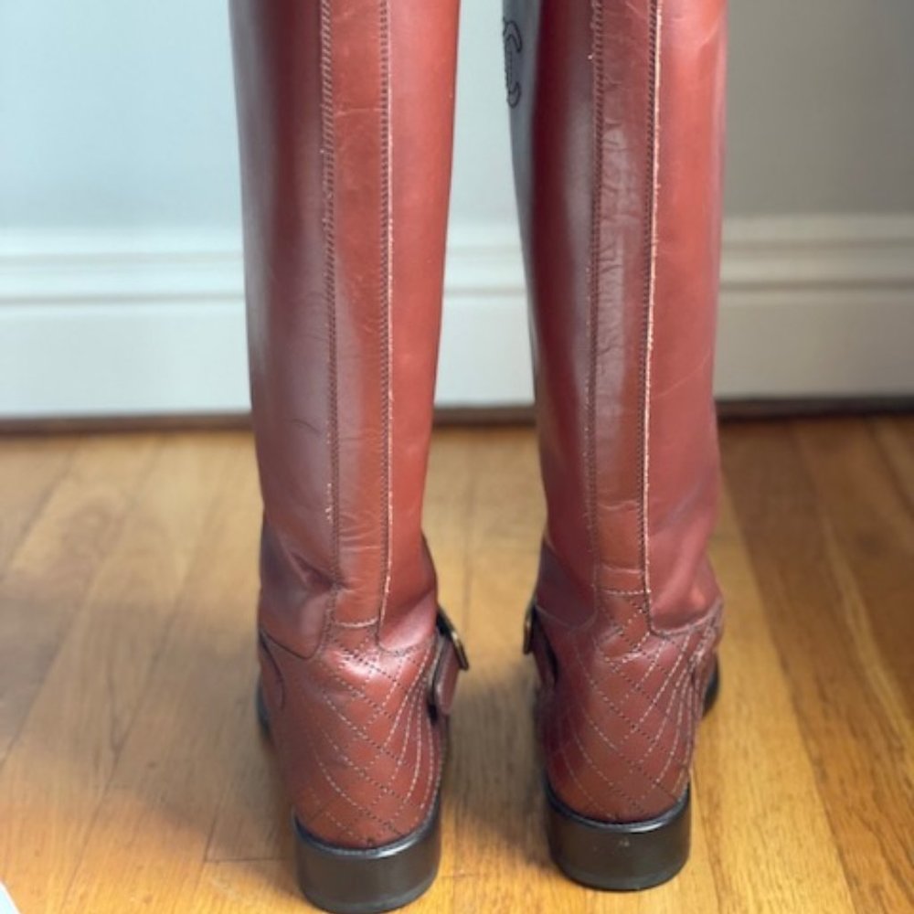 Authentic CHANEL Brown Leather Riding Boots - size 39 Euro /8-8.5 US - Picture 5 of 6